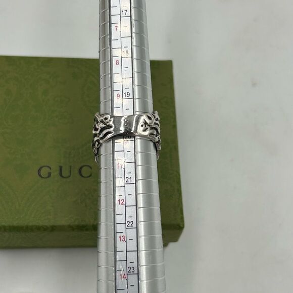 Gucci iconic Lionhead motif with Black stone  size 10 made in Italy NWT - Picture 9 of 9